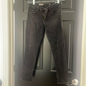 AG black distressed 28p jeans